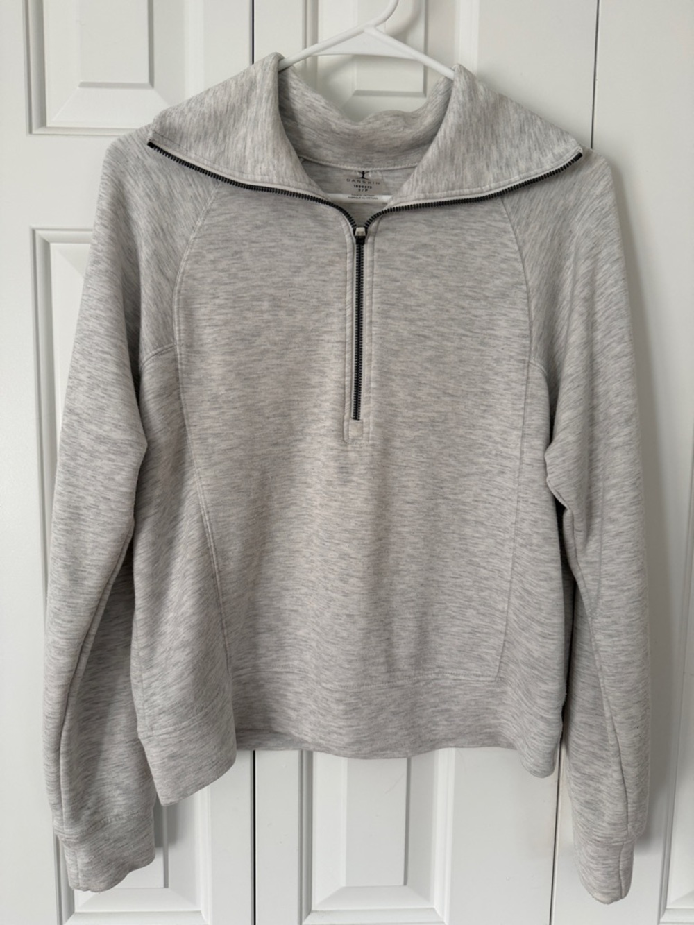 Danskin Light Gray Zip-Front Pullover